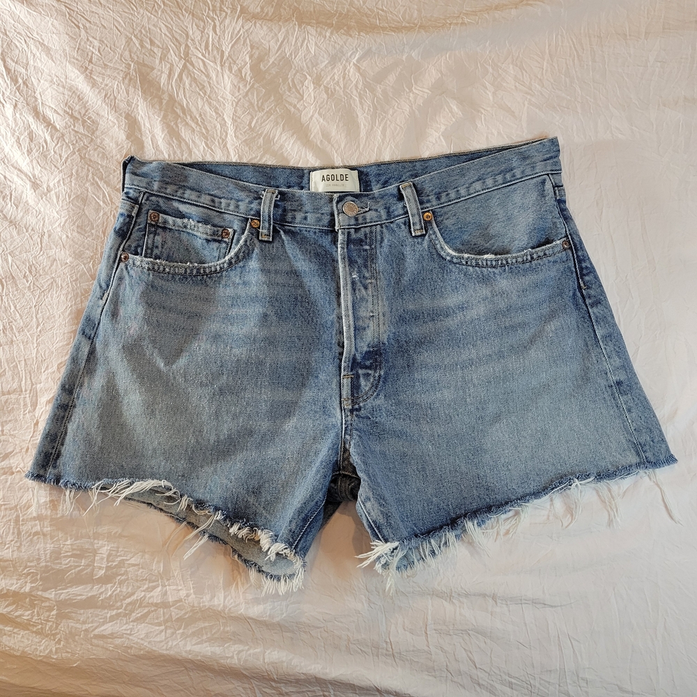 Agolde Denim Cut-Off Jean Shorts Distressed - Ladies Size 31
